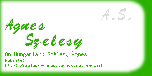 agnes szelesy business card